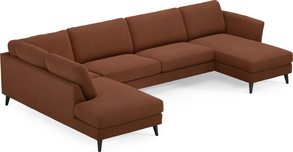 Bridge - 3-sits soffa med divan vänster och schäslong höger - Orange