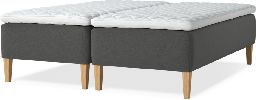 Delux Dream - Ramsäng, dubbelsäng med bäddmadrass - Grå