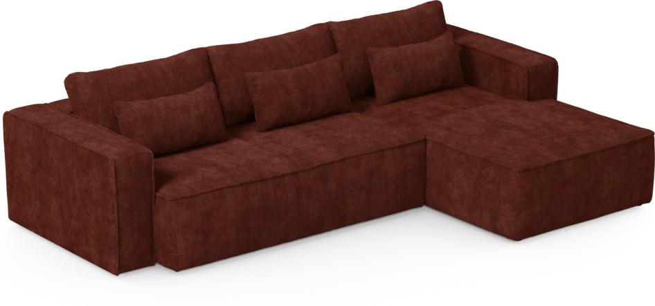 Ide - Bäddsoffa 3-sits med schäslong höger - Röd