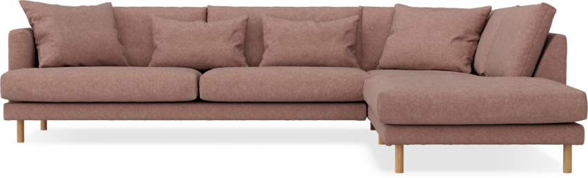 Harper - 3-sits soffa med divan höger - Rosa