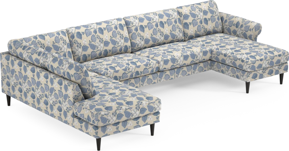 Bridge - 3-sits soffa med divan vänster och schäslong höger - Blå