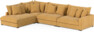 Rossi - 4-sits soffa med divan vänster - Gul