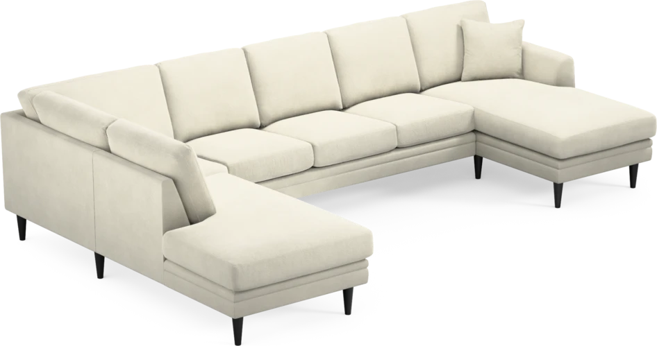 Eden - 3-sits soffa med divan vänster och schäslong höger - Vit