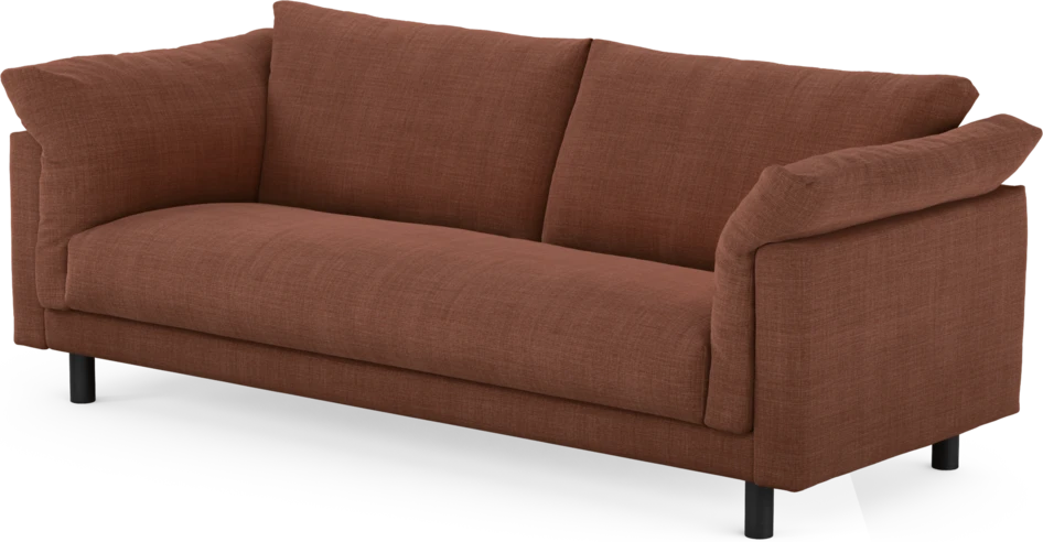 Cherrie - 3-sits soffa, hel dyna, fast klädsel - Orange