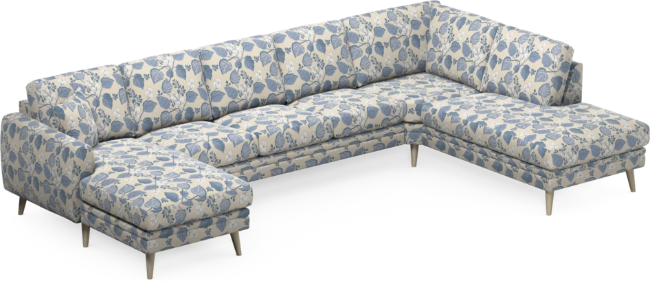 Eden - 3-sits soffa med schäslong vänster och divan höger - Flerfärgad