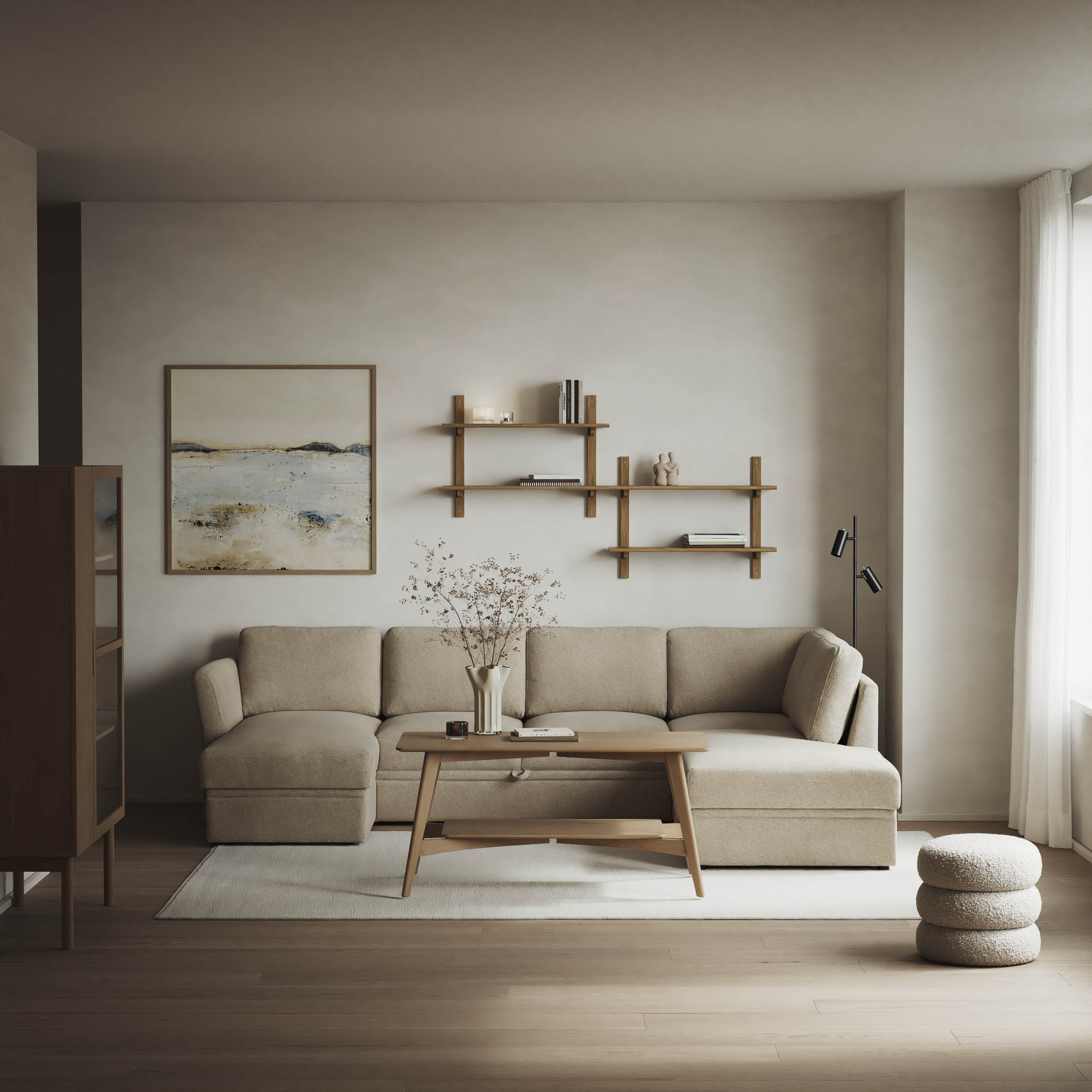 Öland - Bäddsoffa med schäslong vänster och divan höger - inspiration