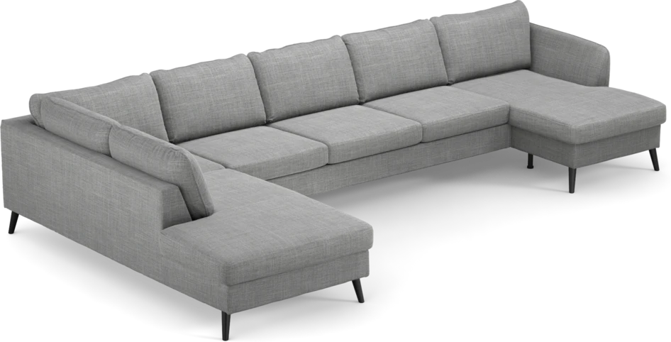 County - 4-sits soffa med divan vänster och schäslong höger - Grå
