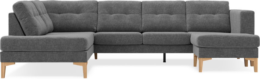 Rio - 3-sits soffa med divan vänster och schäslong höger - Grå