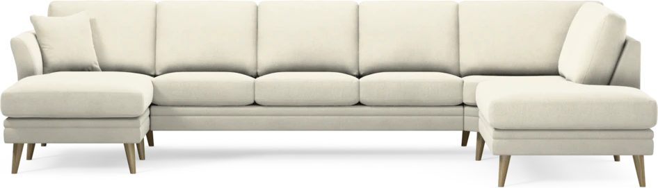 Eden - 3-sits soffa med schäslong vänster och divan höger - Vit