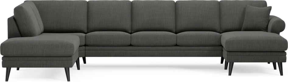 Eden - 3-sits soffa med divan vänster och schäslong höger - Grå
