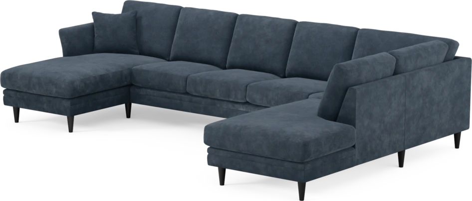 Eden - 3-sits soffa med schäslong vänster och divan höger - Blå