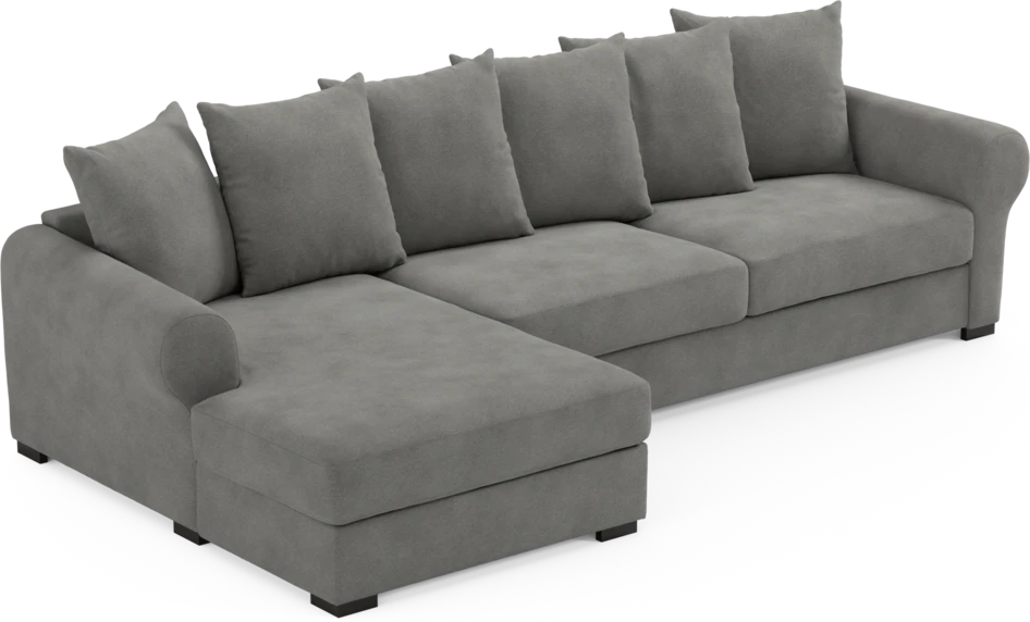 Town - 3-sits soffa med schäslong vänster - Grå