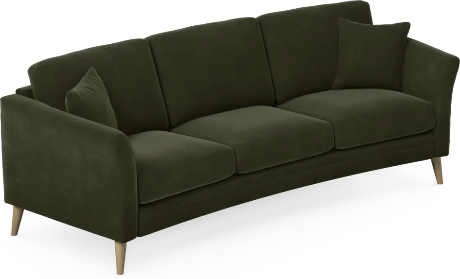 Eden - 3-sits soffa svängd - Grön