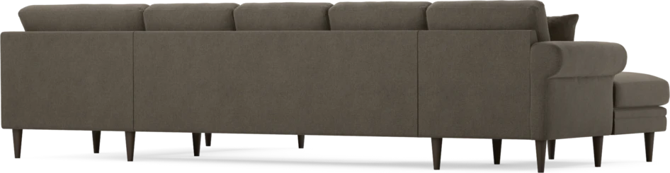 Eden - 3-sits soffa med schäslong vänster och divan höger - Brun