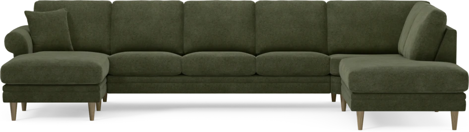 Eden - 3-sits soffa med schäslong vänster och divan höger - Grön