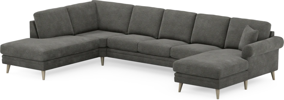 Eden - 3-sits soffa med divan vänster och schäslong höger - Grå