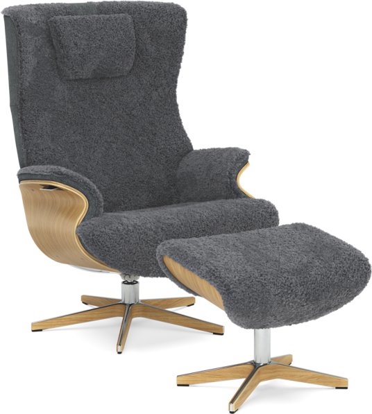 Afterwork - Fåtölj och fotpall - Grå