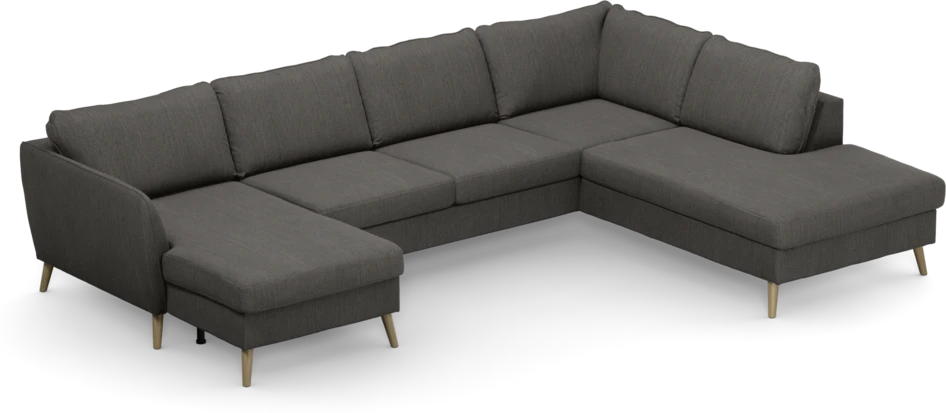 County - 3-sits soffa med schäslong vänster och divan höger - Brun