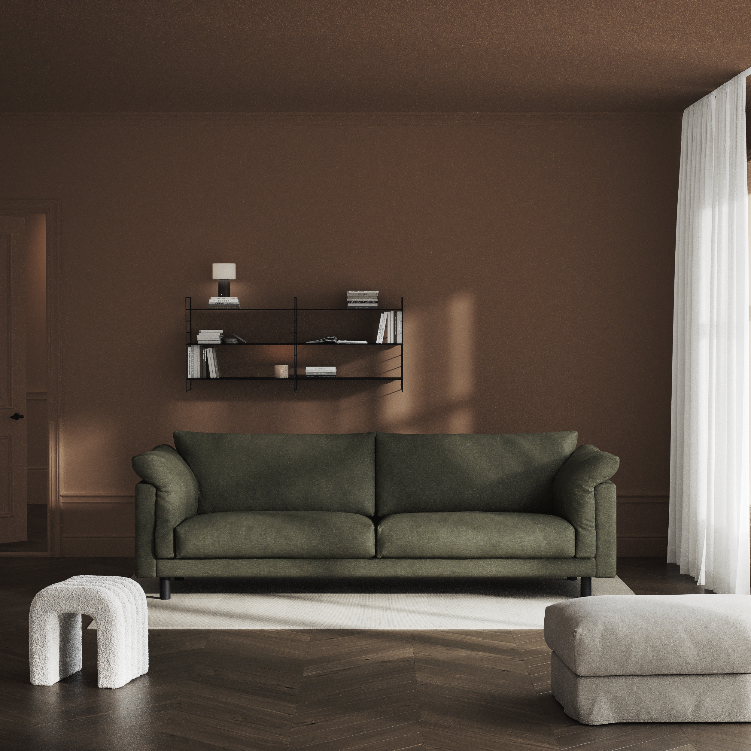 Cherrie - 4-sits soffa, fast klädsel - inspiration
