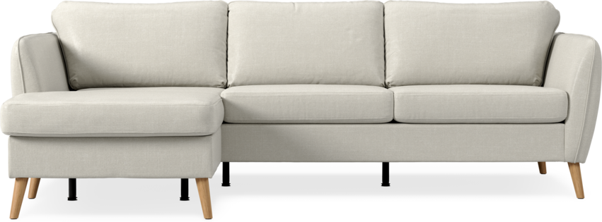 County - 3-sits soffa med flyttbar schäslong - Vit