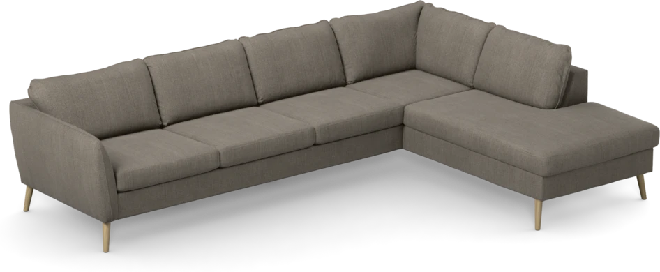 County - 3-sits soffa med divan höger - Brun