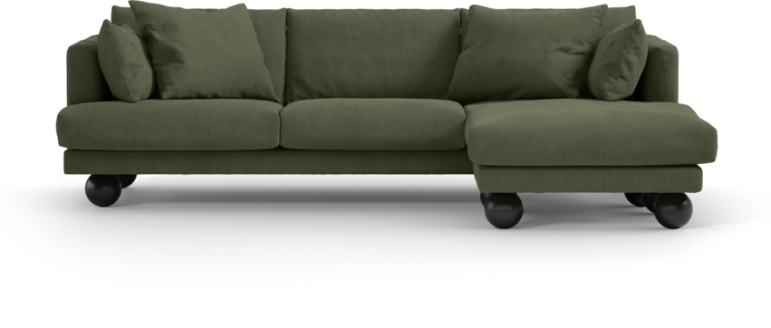 Harper - 4-sits med schäslong höger  - Grön