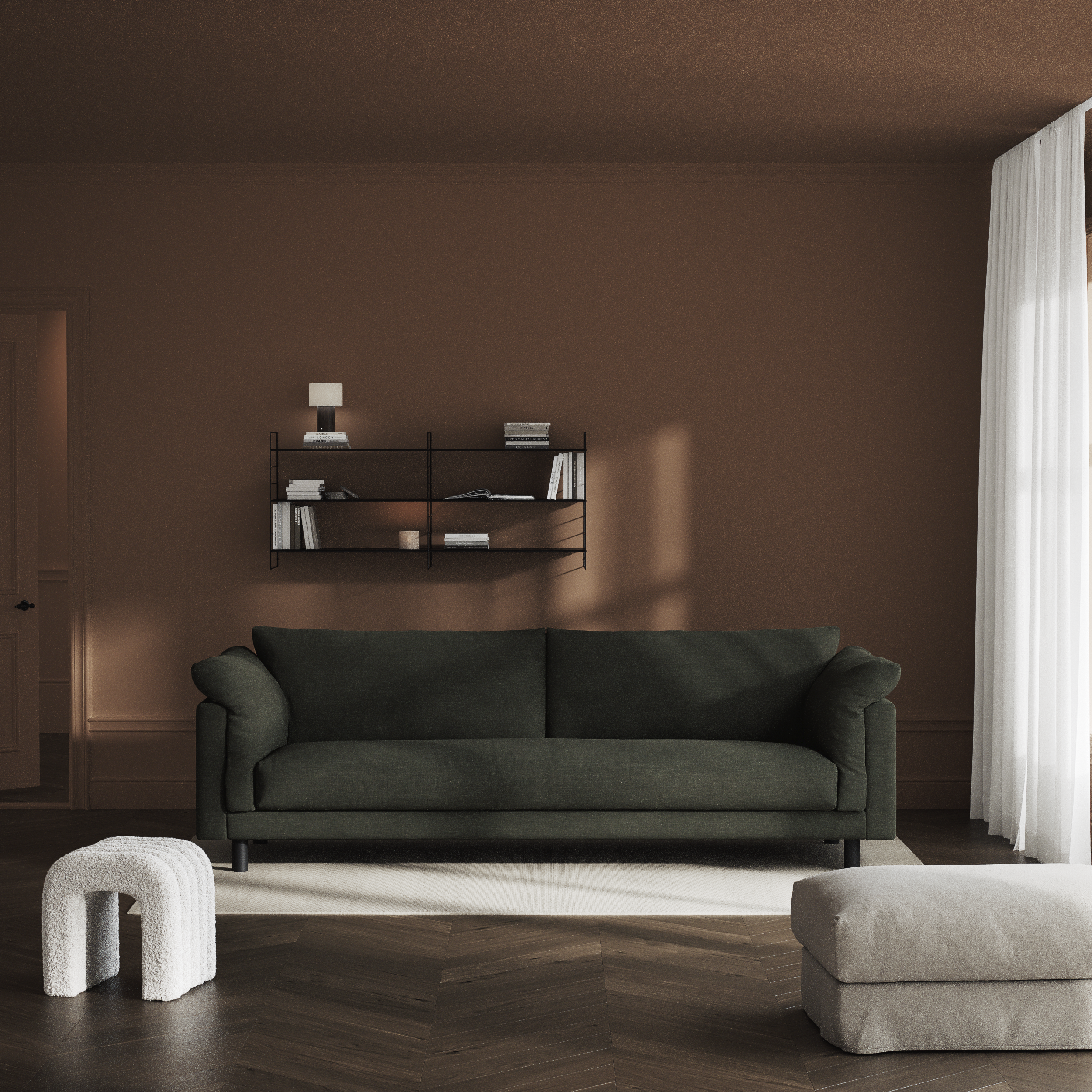 Cherrie - 4-sits soffa, hel dyna, fast klädsel - inspiration