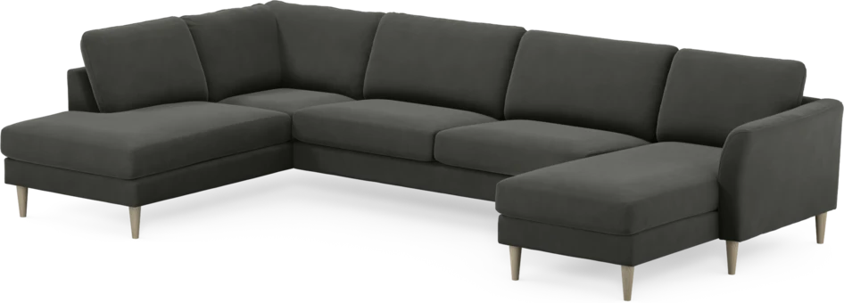 Bridge - 3-sits soffa med divan vänster och schäslong höger - Grå