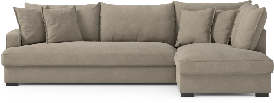 Mila - 3-sits soffa med divan höger, hel dyna - Beige