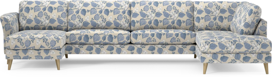 Bridge - 3-sits soffa med schäslong vänster och divan höger - Blå