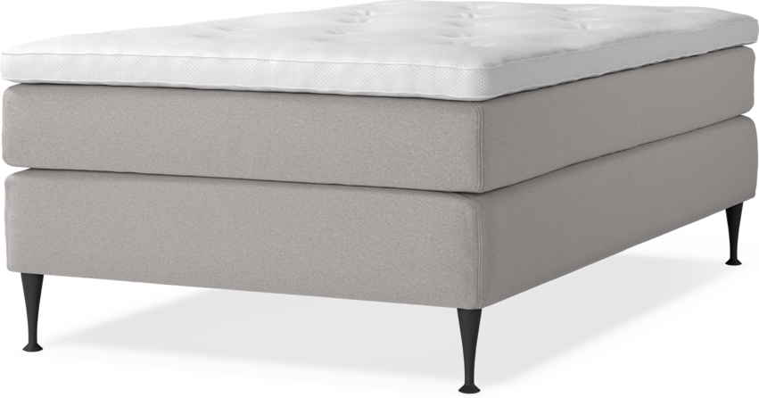 Delux Sense - Kontinentalsäng, enkelsäng 120 cm med bäddmadrass - Grå