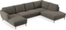 Madison Lux - 2-sits soffa med schäslong vänster och divan höger - Brun