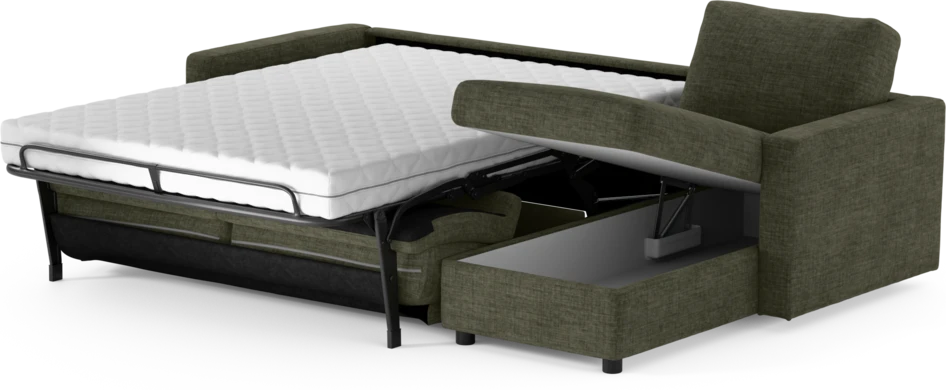Lindö - Bäddsoffa 2,5-sits med schäslong, vändbar - Grön