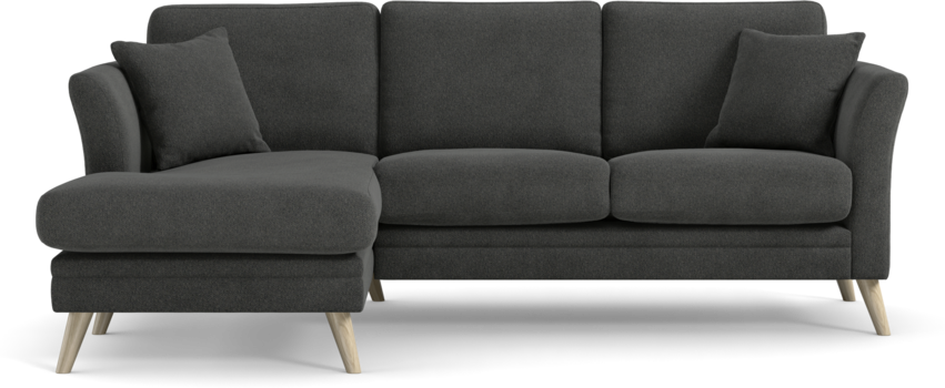 Eden - 2-sits soffa med schäslong - Svart