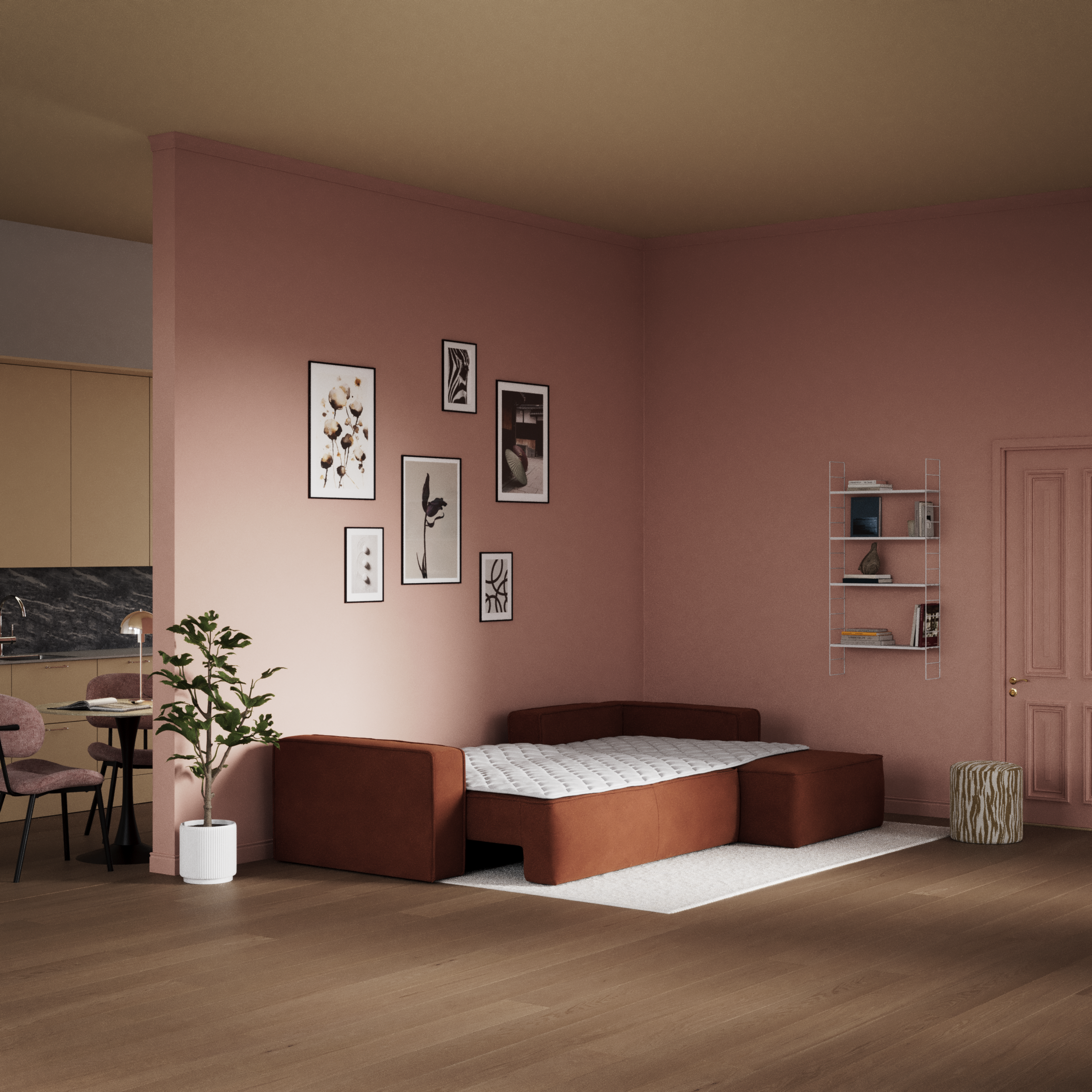 Ide - Bäddsoffa 3-sits med schäslong höger - inspiration