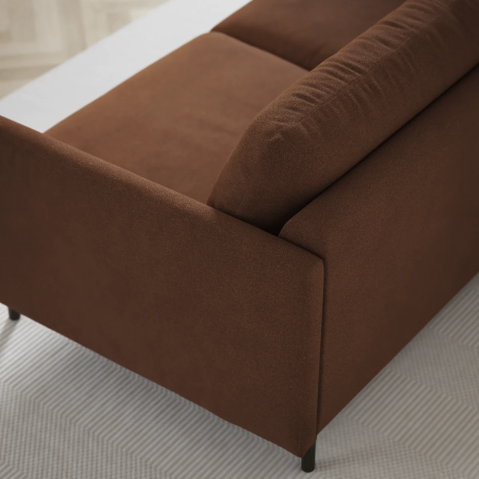 Madison Lux - 2-sits soffa med divan vänster och höger - Brun