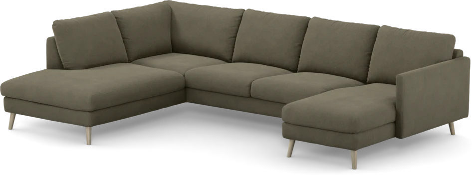 Madison Lux - 2-sits soffa med divan vänster och schäslong höger - Brun
