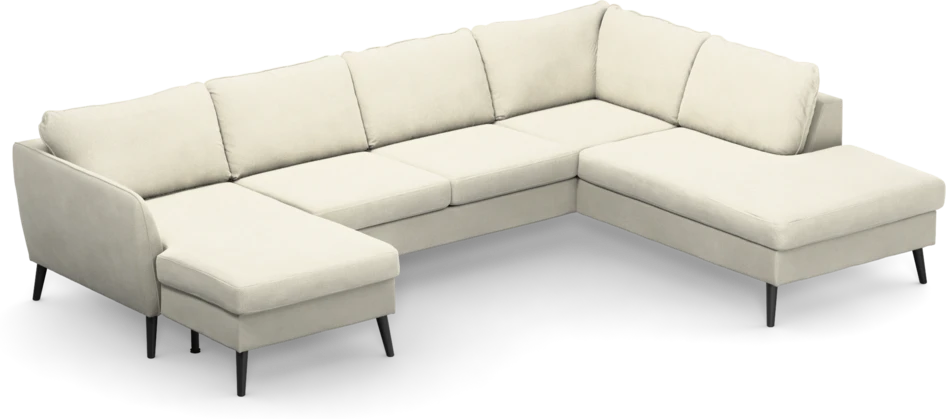 County - 3-sits soffa med schäslong vänster och divan höger - Vit