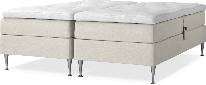 Delux Sense - Ställbar säng, dubbelsäng med bäddmadrass - Beige