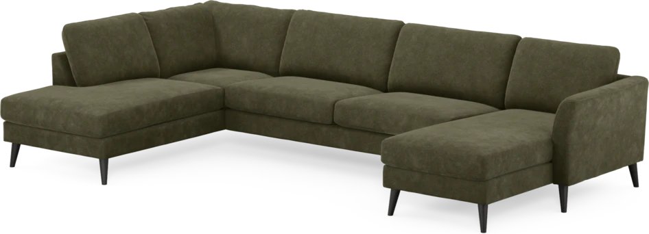 Bridge - 3-sits soffa med divan vänster och schäslong höger - Grön