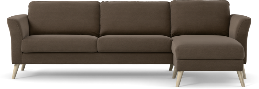 Bridge - 3-sits soffa med schäslong höger - Brun