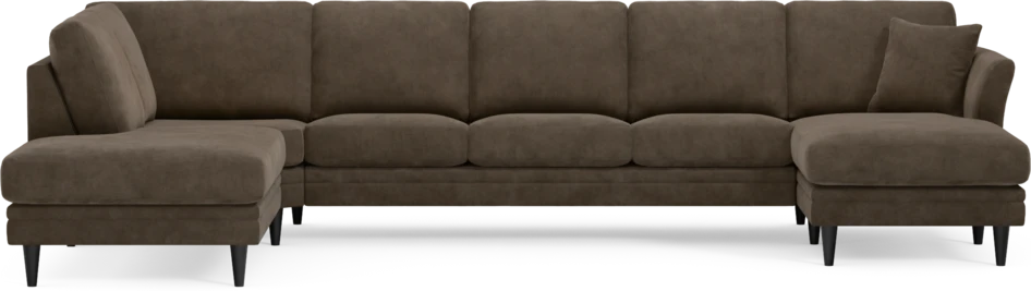 Eden - 3-sits soffa med divan vänster och schäslong höger - Brun