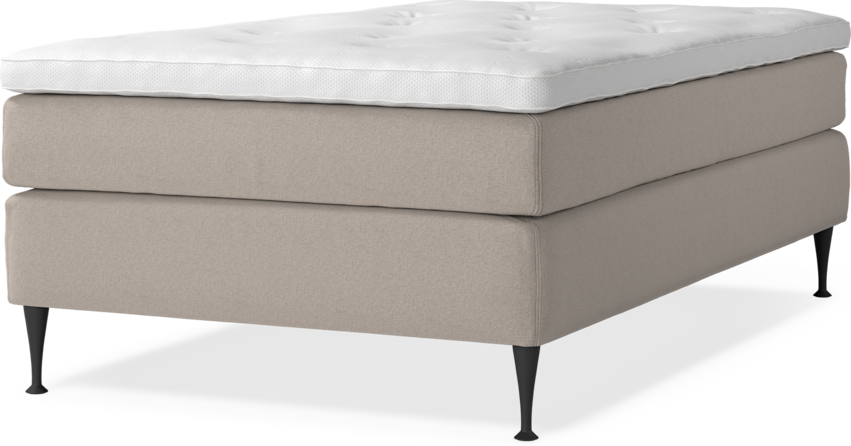 Delux Sense - Kontinentalsäng, enkelsäng 120 cm med bäddmadrass - Beige