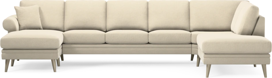 Eden - 3-sits soffa med schäslong vänster och divan höger - Beige