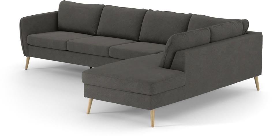 County - 3-sits soffa med divan höger - Brun