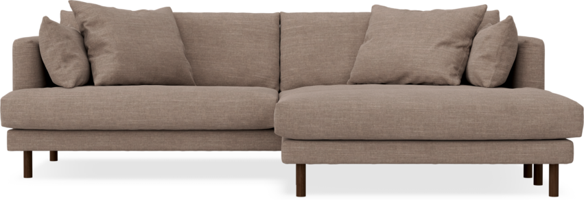 Harper - 4-sits med schäslong XL höger - Brun