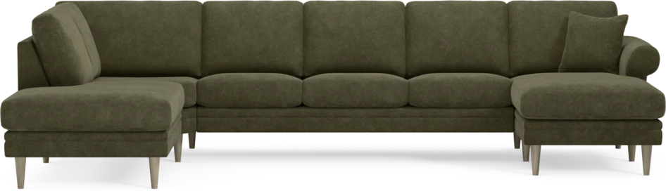Eden - 3-sits soffa med divan vänster och schäslong höger - Grön