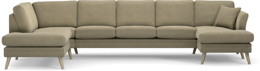 Eden - 3-sits soffa med divan vänster och schäslong höger - Beige