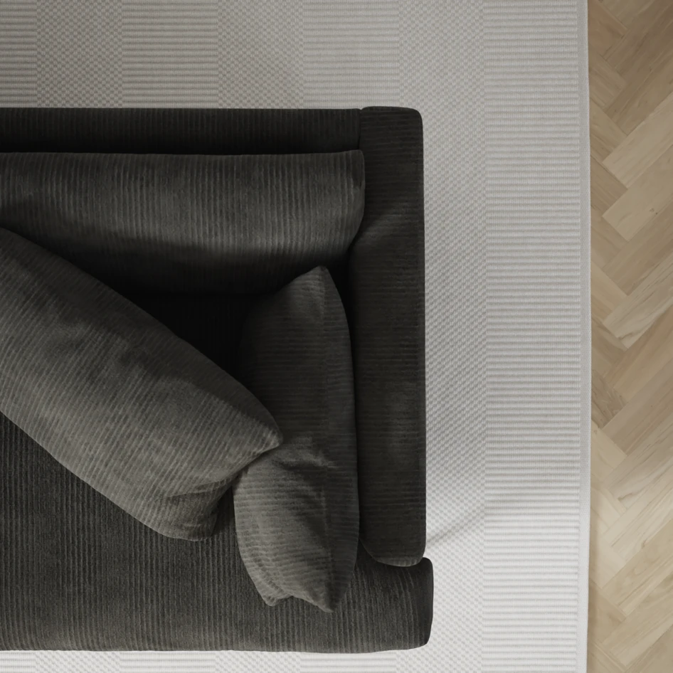 Harper - 3-sits soffa, hel dyna - Grå