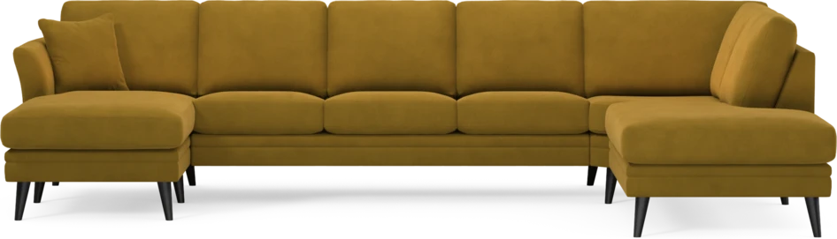 Eden - 3-sits soffa med schäslong vänster och divan höger - Gul